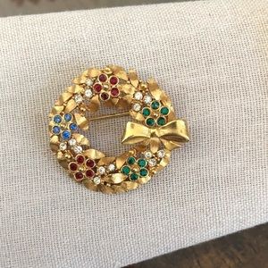 Vintage Christmas Rhinestone Wreath